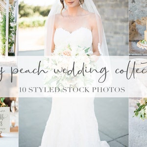 Ivory Peach Wedding Stock Photos: Styled Images Bundle (Digital Download)