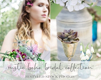 Rustikales Boho Brautschmuck Set: Hochzeits-Mockups (Digitaler Download)