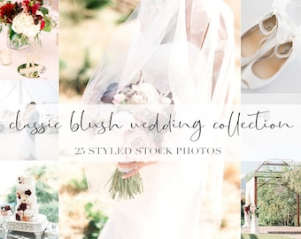 Blush Hochzeit Stock Fotos: Planer Branding (Digitaler Download)