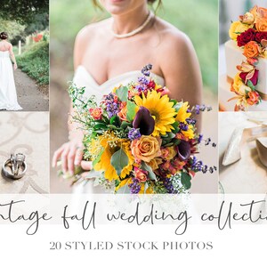 Vintage Fall Wedding Stock Photo Bundle: 20 Styled Images (Digital Download)