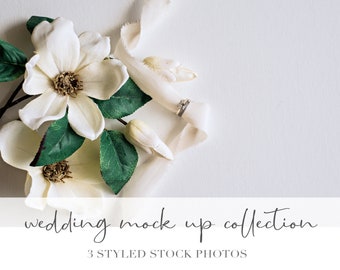 Hochzeits-Mock-Ups, Stock Fotografie, Blumen Stock Fotos, Magnolien Vorlage