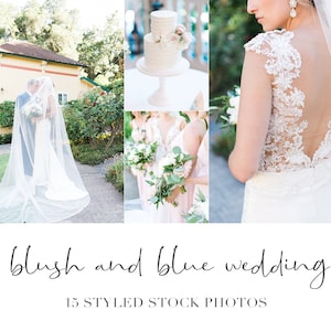 Blush & Blue Wedding Stock Photos: Styled Business Branding (Digital Download)