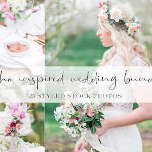 Boho Wedding Stock Photo Bundle: Styled Images for Professionals (Digital Download)