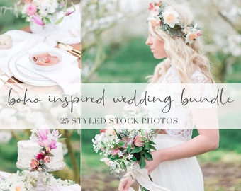 Boho Hochzeit Stock Foto Bundle: Gestaltete Bilder für Profis (Digitaler Download)