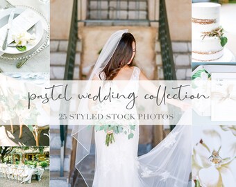 Pastel Wedding Styled Stock Photos: Business Mockups (Digital Download)