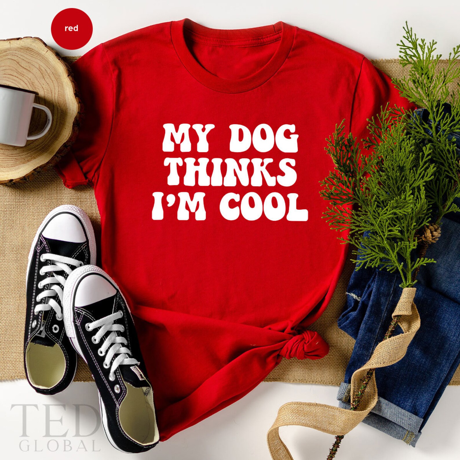 Dog Dad Shirt My Dog Thinks I'm Cool Shirt Dog Tshirt Etsy