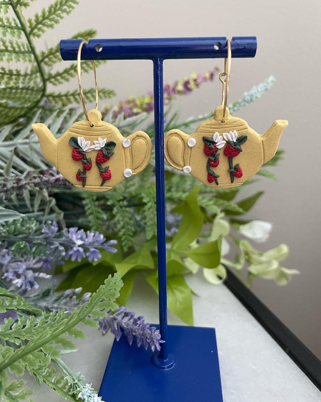 Cottagecore Teapot Earring Handmade Polymer Clay Boho Etsy