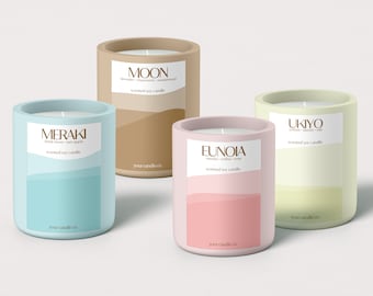 Modern Candle Label Editable Candle Label Template Gradient Label Design