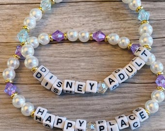 Disney-Inspired Pearl Beaded Bracelets | “Disney Adult” & “Happy Place”