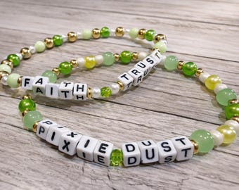 Peter Pan Inspired Bracelet Set – Faith Trust & Pixie Dust Bracelets