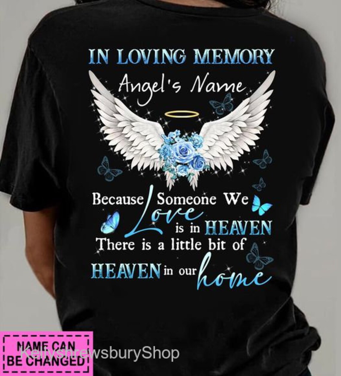 Personalized Memorial Shirt Angel Wings In Loving Memory | Etsy