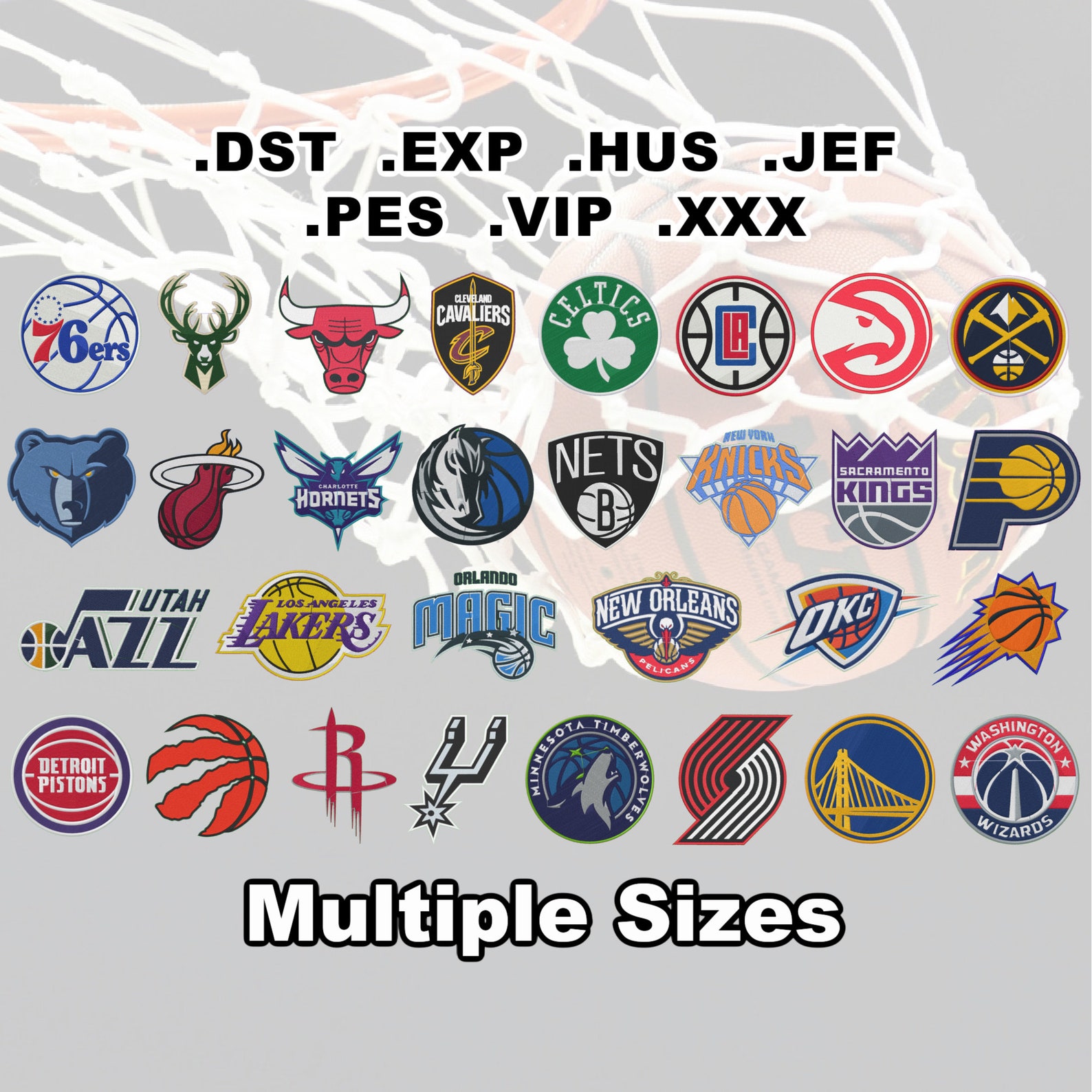 NBA Machine Embroidery Design Bundle 31 Designs Digital Etsy