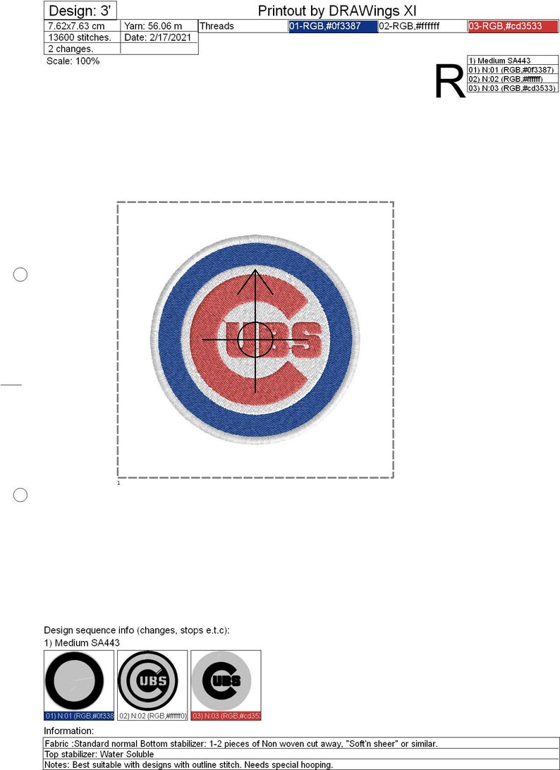 Chicago Cubs Machine Embroidery Design Digital Download Only Etsy