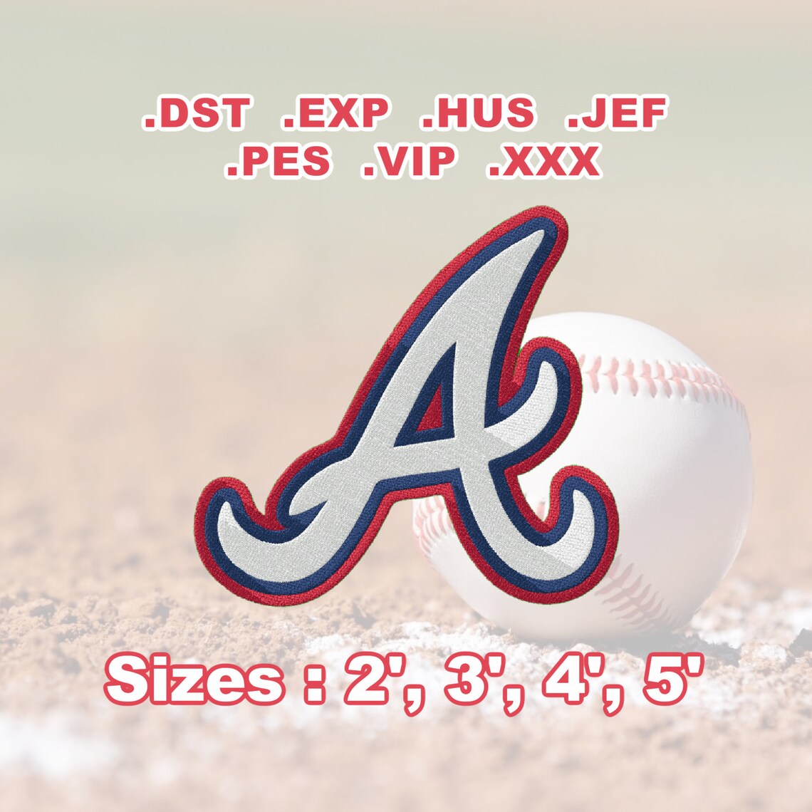 Atlanta Braves Machine Embroidery Design Digital Download Etsy