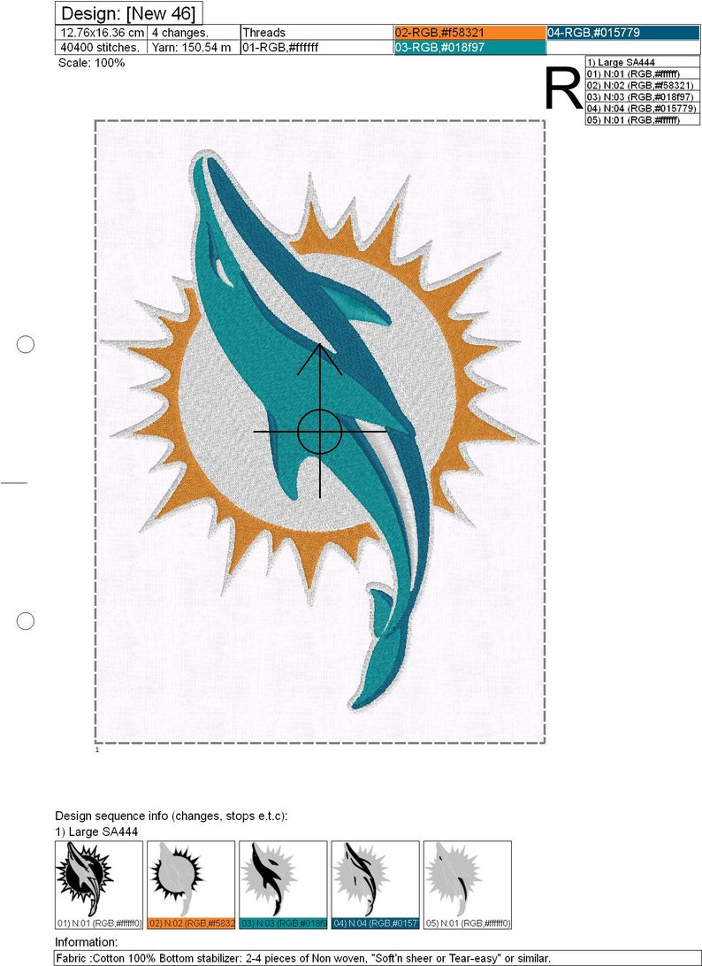 Miami dolphins machine embroidery design digital download  etsy Miami dolphins machine embroidery design digital download  etsy