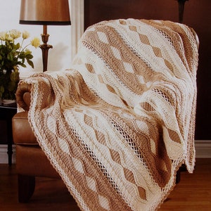 Coffee & Cream Diamonds Throw Crochet Pattern l Throw Afghan Pattern l Crochet Blanket Pattern