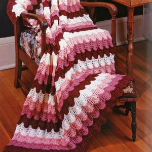 Ripple At Dawn Knit Pattern l Throw Afghan Pattern l Knit Blanket Pattern l Easy Afghan Pattern