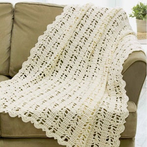 Lacy Throw Crochet Pattern l Throw Afghan Pattern l Crochet Blanket Pattern I Digital Pattern