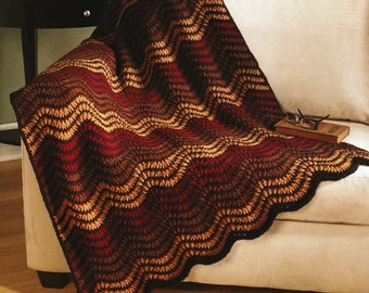 Autumn Waves Throw Pattern I Crochet Afghan Pattern I Throw Blanket Pattern I Digital Pattern