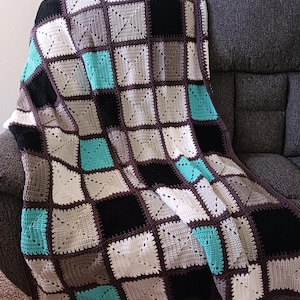 Handmade Throw Afghan I Throw Afghan Blanket I Granny Square Afghan Blanket I Handmade Throw Blanket
