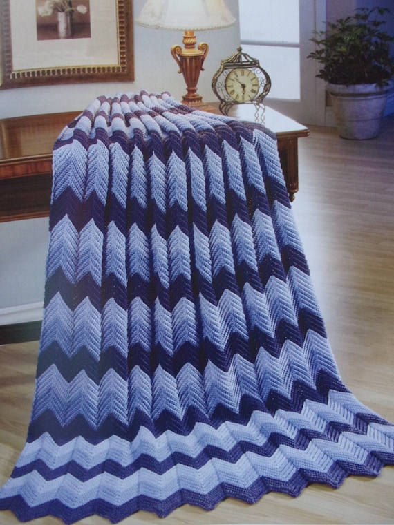 Ripple Afghan Pattern  Crochet Afghan Pattern