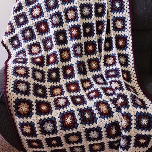 Handmade Granny Square Afghan I Crochet Throw Afghan I Granny Square Afghan Blanket