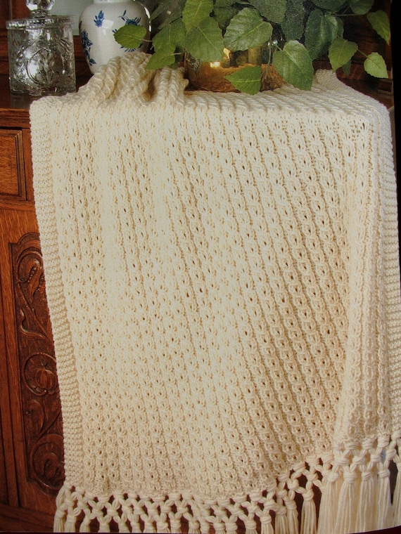 Mock Cable Fisherman Knit Pattern L Throw Afghan Pattern L Knit