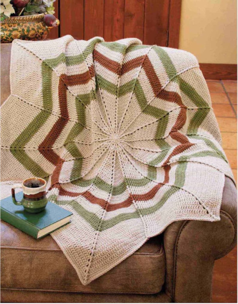 Round Ripple Afghan Crochet Pattern l Throw Afghan Pattern l Crochet Blanket Pattern image 1