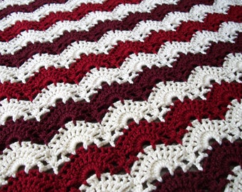 Handmade Crochet Afghan - Lacy Afghan - Throw Afghan
