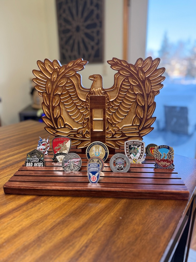 Personalized Military Rank Challenge Coin Display Stand - Etsy