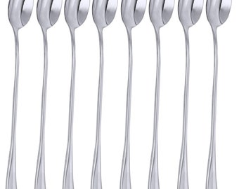 12 pcs Long Handle Stirring Spoon, Set of 12 Stainless Steel Mixing Spoon for Iced Tea, Coffee, Cocktail, Milkshake, Cold Drink