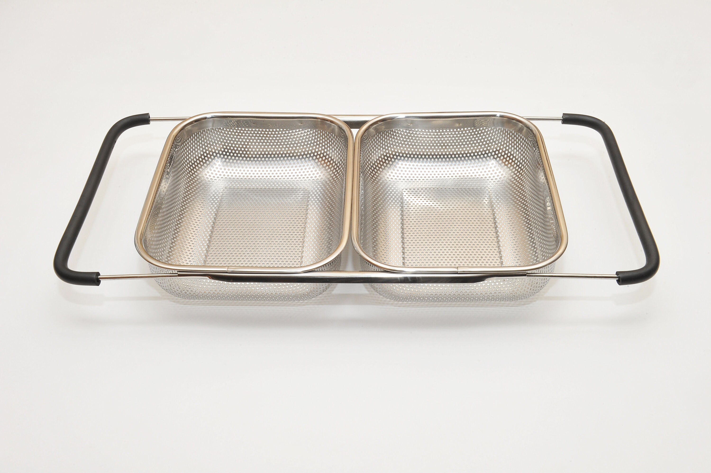 Over the Sink Double Colander Adjustable Stainless Steel Etsy