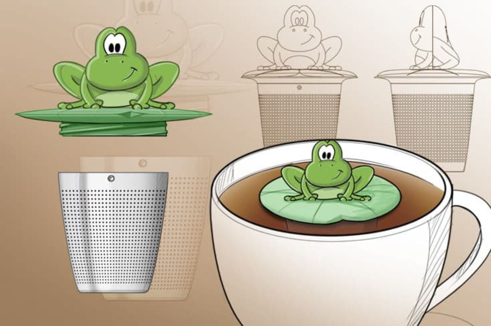 Tea Infuser Frog Floating Stainless Steel Loose Leaf Tea Cup Etsy Canada