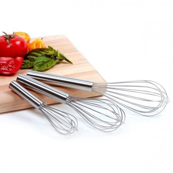 3 Pcs Large Small Metal Mini Whisk Sets, Stainless Steel Egg Wire