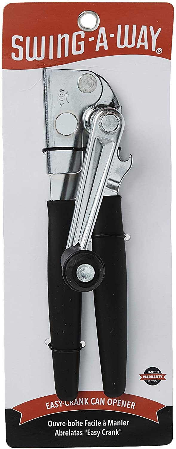 Swing-A-Way Easy Crank Can Opener with Built-In Bottle Opener, Green 