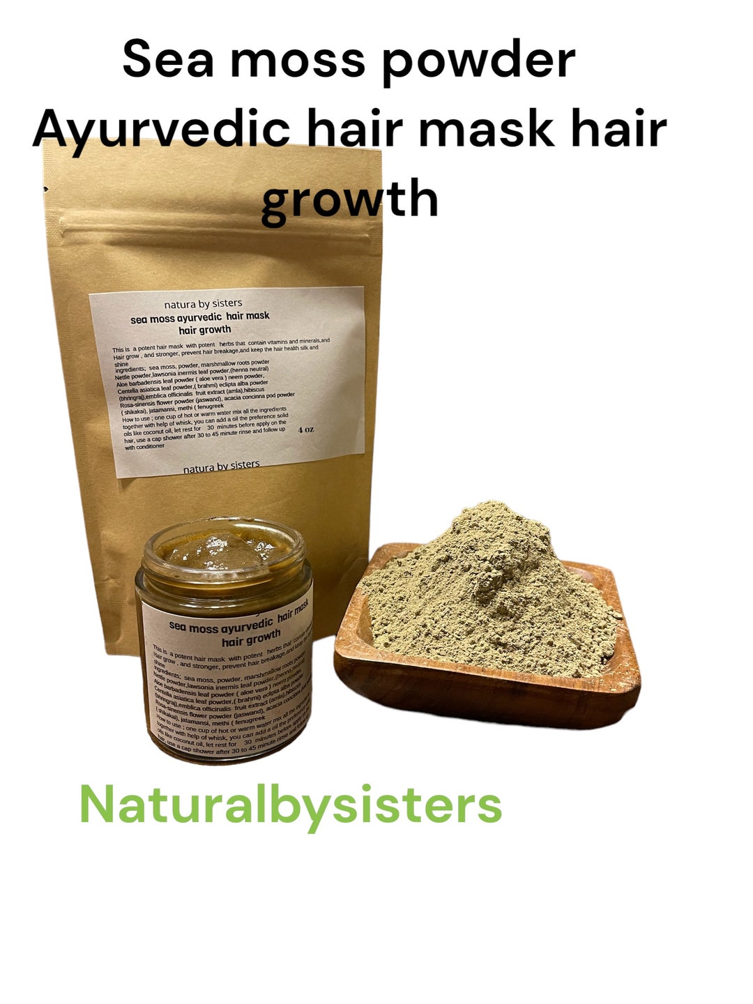 Seamoss Ayurvedic Hair Mask Hair Growth 6 Uses Etsy