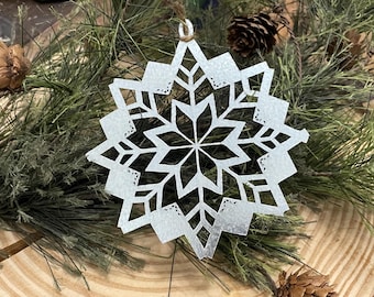 Steel B21 Raider Stealth Bomber ~ Snowflake Hanging Ornament ~ Metal