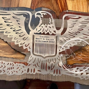 Metal and Wood Military Officer Rank Wall Plaque ~ Free Shipping ~ All Military Branches Available