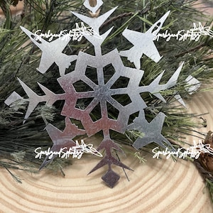 Steel Navy F18 Hornet Snowflake Ornament ~ Metal