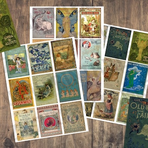 Antique Childrens Books / 2.5 x 3.5 Cards / Collage Sheets / Instant Digital Download / Vintage Book Covers / Scrapbooking / Junk Journal