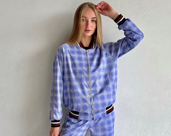 Women tartan tracksuit, Women's tracksuit from The Gentlemen movie, Gentlemen Tartan, Tartan Tracksuit, Plaid Tracksuit, Gentlemen Tracksuit