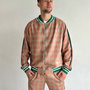 The Gentlemen tracksuit, Men&#39;s tracksuit from The Gentlemen movie, Gentlemen Tartan, Tartan tracksuit, Plaid tracksuit, Men Gentlemen Suit