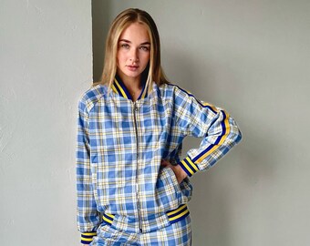 Ukraine flag tracksuit, Women tartan tracksuit, Tracksuit from The Gentlemen movie, Gentlemen Tartan, Tartan Tracksuit, Plaid Tracksuit