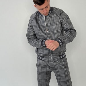Gentlemen tracksuit, Men&#39;s tracksuit from The Gentlemen movie, Gentlemen Tartan, Tartan tracksuit, Plaid tracksuit, Men Gentlemen Suit