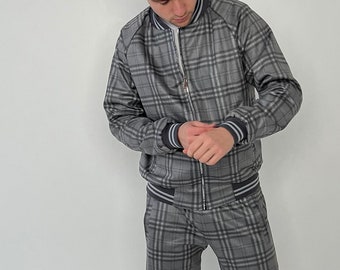 Gentlemen tracksuit, Men&#39;s tracksuit from The Gentlemen movie, Gentlemen Tartan, Tartan tracksuit, Plaid tracksuit, Men Gentlemen Suit