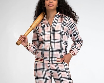 Women tartan tracksuit, Women's tracksuit from The Gentlemen movie, Gentlemen Tartan, Tartan Tracksuit, Plaid Tracksuit, S M L, Custom Size