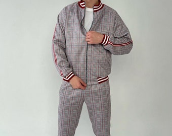 The Gentlemen tracksuit, Men's tracksuit from The Gentlemen movie, Gentlemen Tartan, Tartan tracksuit, Plaid tracksuit, Men Gentlemen Suit