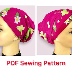 Turbante / Bonnet / Head Wrap Cap Patrón de costura PDF / Gorro para el cabello / Tamaño adulto / A4 / Carta / A0 / Imprimir en casa / Descarga digital