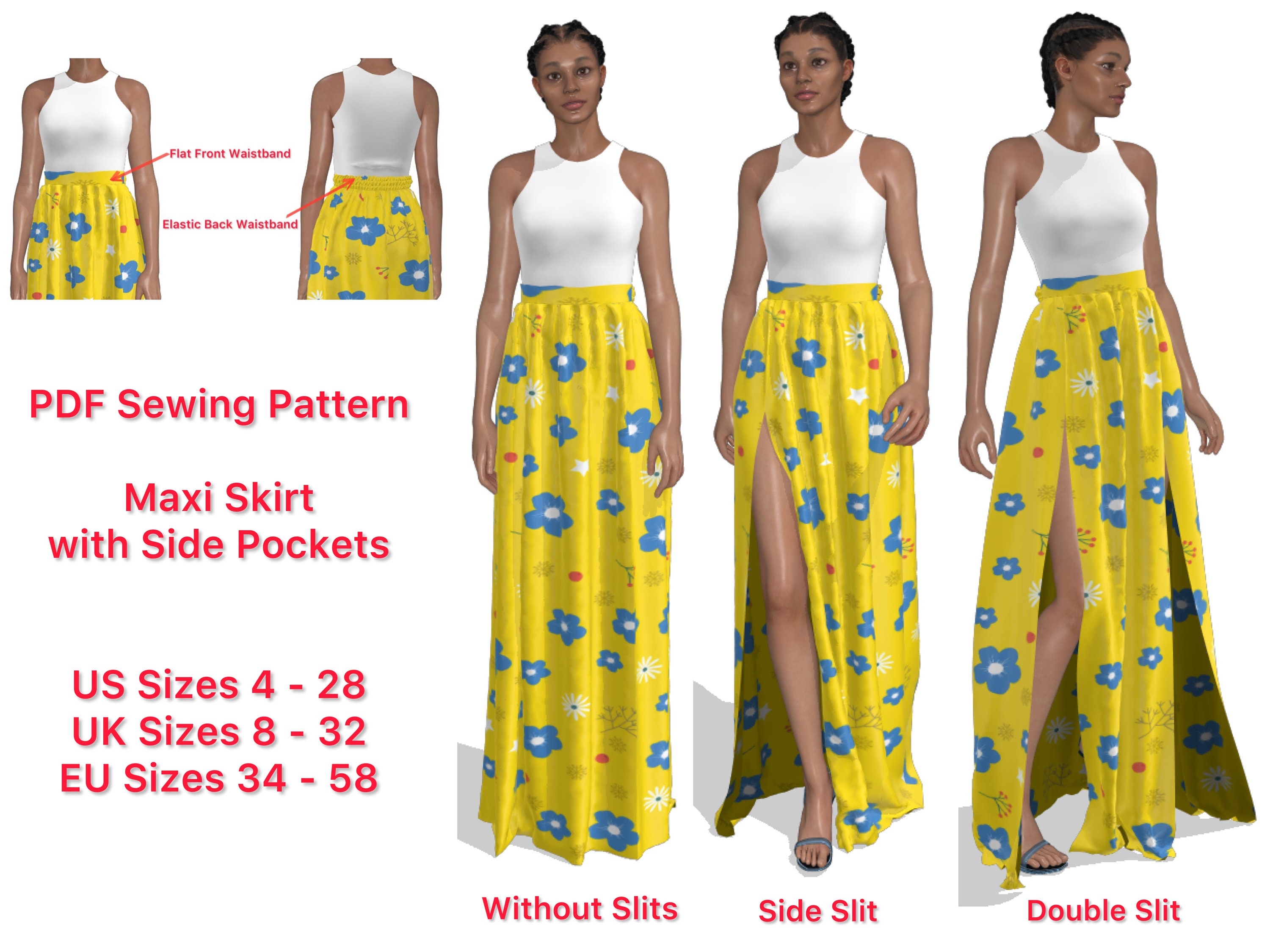 Split Skirt Sewing Pattern | lupon.gov.ph