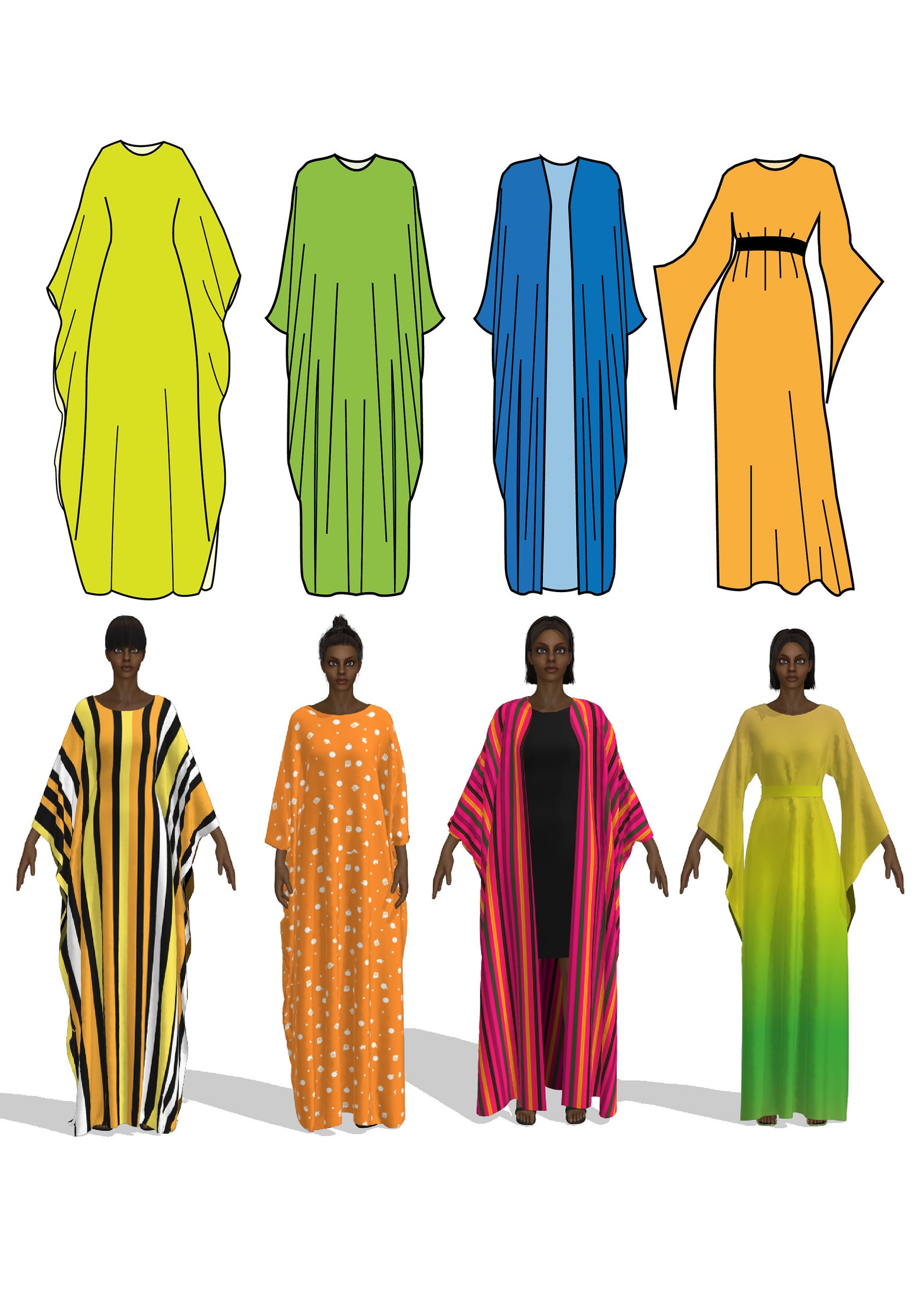 Sew Easy Kaftans Sewing Ebook Download / Caftan Drafting and Etsy